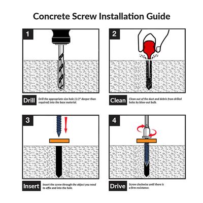 DuraDrive 1/4 in. x 1-1/4 in. Blue Ruspert Coated Flat Head Square Drive Concrete Screw (100-Pack)