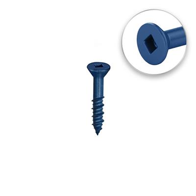 DuraDrive 1/4 in. x 2-1/4 in. Blue Ruspert Coated Flat Head Square Drive Concrete Screw (100-Pack)