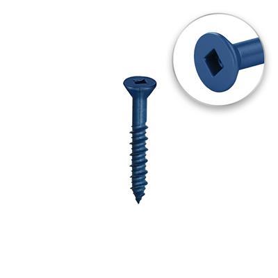 DuraDrive 1/4 in. x 2-3/4 in. Blue Ruspert Coated Flat Head Square Drive Concrete Screw (100-Pack)