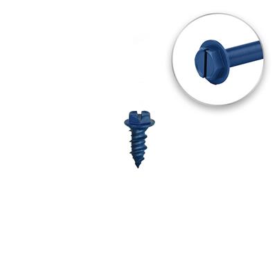 DuraDrive 3/16 in. x 1-1/4 in. Blue Ruspert Coated Hex Washer Head Slot Drive Concrete Screw (100-Pack)