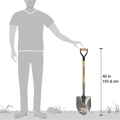 DuraDrive 40 in. Ash Wood D-Handle Round Point Shovel