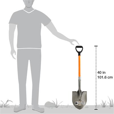 DuraDrive 40 in. Fibreglass D-Handle Round Point Digging Shovel