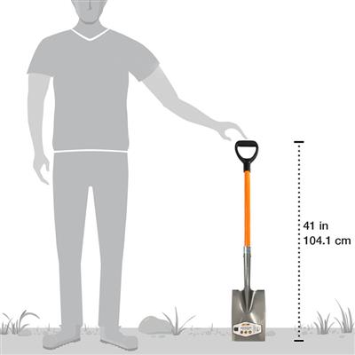 DuraDrive 41 in. Fibreglass D-Handle Garden Spade Shovel