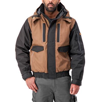 DuraDrive Men's TRADESMAN Timber and Black Two Tone Hooded Jacket