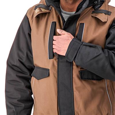 DuraDrive Men's TRADESMAN Timber and Black Two Tone Hooded Jacket