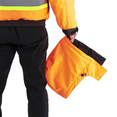 DuraDrive Men's Orange Basic 6-in-1 Hi-Vis Insulated Safety Traffic Winter Jacket