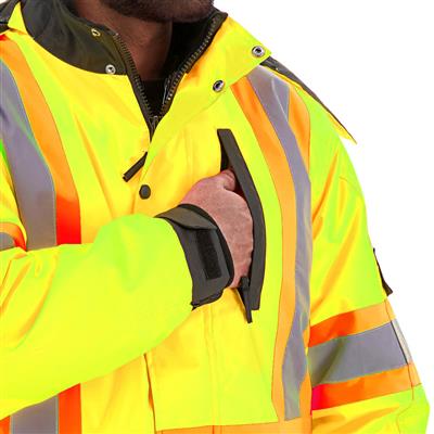 DuraDrive Men's Yellow Basic 6-in-1 Hi-Vis Insulated Safety Traffic Winter Jacket