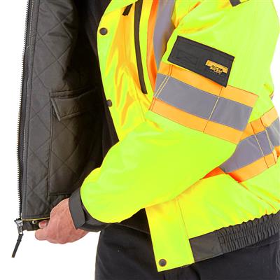 DuraDrive Men's Yellow Basic 6-in-1 Hi-Vis Insulated Safety Traffic Winter Jacket