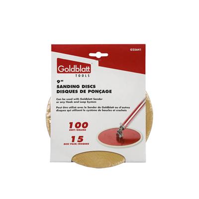 Goldblatt G25641 9 in. 100-Grit Circular VORTEX Radial Sandpaper Disc (15-Pack)