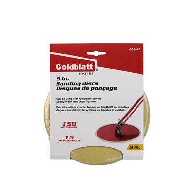 Goldblatt G25643 9 in. 150-Grit Circular VORTEX Radial Sandpaper Disc (15-Pack)