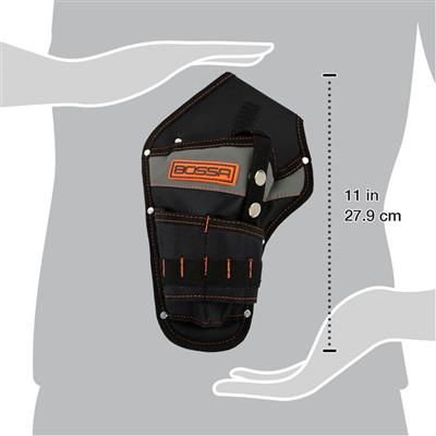 BOSSA Black Ballistic Poly Heavy-Duty Impact Drill Left Holster with Bit Slots