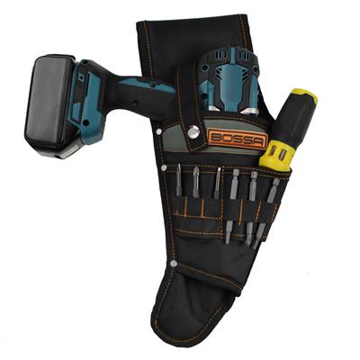 BOSSA Black Ballistic Poly Heavy-Duty Hammer Drill Right Holster with Bit Slots