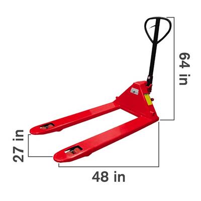 27 in. x 48 in. 5,500 lb. Capacity Wide Hand-Pump Pallet Jack Truck