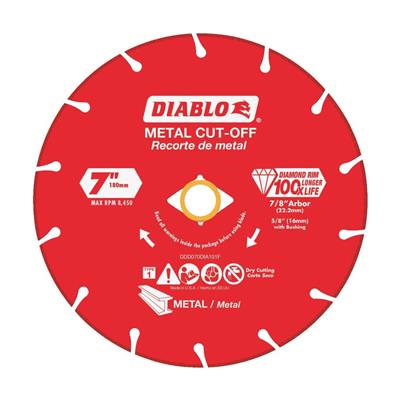 Freud Diablo CDD070DIA101F 7 in. Metal Cut-Off Diamond Rimmed Wheel