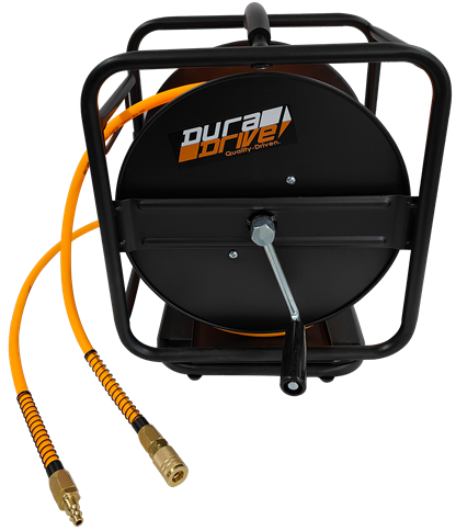 DuraDrive Multi Purpose Manual Hose Reel with 1/4 in. x 100 ft. Hybrid Polymer Air Hose