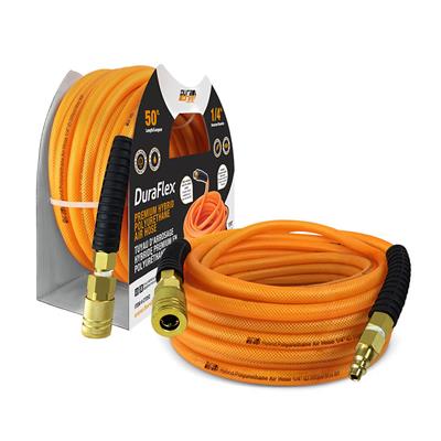 DuraDrive F01450F 1/4 in. x 50 ft. Orange Hybrid Polyurethane Air Hose with Swivel Fitting