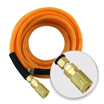 DuraDrive F01450F 1/4 in. x 50 ft. Orange Hybrid Polyurethane Air Hose with Swivel Fitting