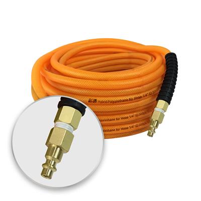 DuraDrive FO1475F 1/4 in. x 75 ft. Orange Hybrid Polyurethane Air Hose with Swivel Fitting