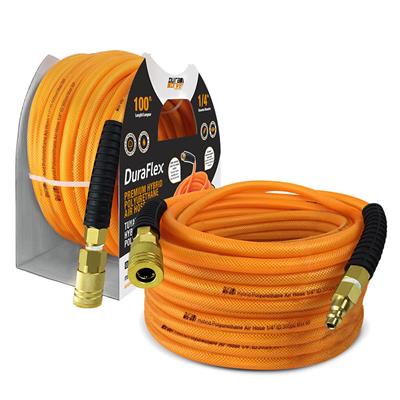 DuraDrive FO14100F 1/4 in. x 100 ft. Orange Hybrid Polyurethane Air Hose with Swivel Fitting