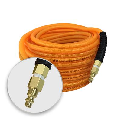 DuraDrive FO14100F 1/4 in. x 100 ft. Orange Hybrid Polyurethane Air Hose with Swivel Fitting