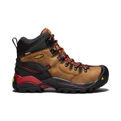 KEEN 1020096 Men's CSA 6 in. Brown/Red Hamilton Carbon Fibre Toe Waterproof Safety Work Boots