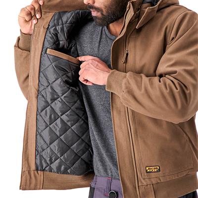 DuraDrive Men's Timber Insulated Canvas Hooded Work Jacket