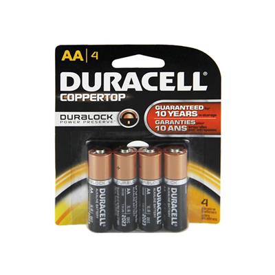 DURACELL MN1500B4Z Alkaline 1.5-Volt COPPERTOP AA Battery (4-Pack)