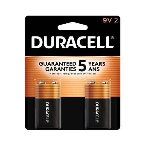 DURACELL CT-9V-2 Alkaline 9-Volt COPPERTOP Snap-Contact Battery