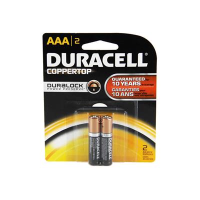 DURACELL MN2400B2Z Alkaline 1.5-Volt COPPERTOP AAA Battery (2-Pack)