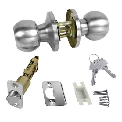 Canaropa V3151BM-15M Satin Nickel Locking Entrance Door Knob Kit Keyed Different Tubular (13-Pieces)