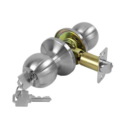 Canaropa V3151BM-15M Satin Nickel Locking Entrance Door Knob Kit Keyed Different Tubular (13-Pieces)