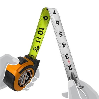 DuraDrive 25 ft. Hi-Vis Imperial EZ-Read Double Side Dual Hook Tape Measure