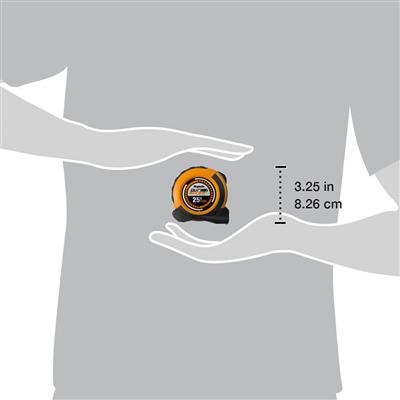 DuraDrive 25 ft./7.5m Hi-Vis Imperial/Metric EZ-Read Magnetic Double Side Dual Hook Tape Measure