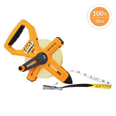 DuraDrive 100 ft./30m Imperial/Metric Double Nylon Coated Fibreglass Blade Open Reel Tape Measure