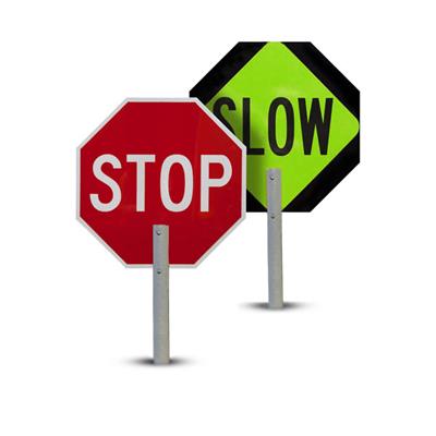 Stop and Slow Paddle Traffic Sign