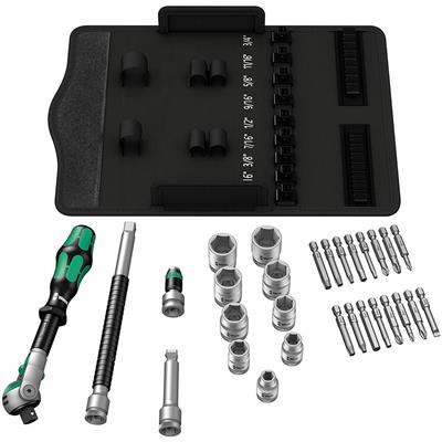 Wera 05004049001 8100 SB 9 Zyklop 3/8 in. Drive Imperial Speed Ratchet Set (29-Piece)