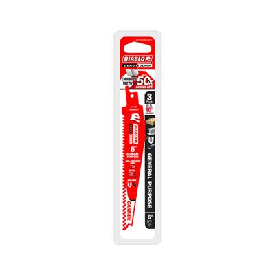 Freud Diablo DS0609CGP3 Demo Demon 6 in. 6/9-TPI Carbide-Tipped General Purpose Reciprocating Saw Blade (3-Pack)