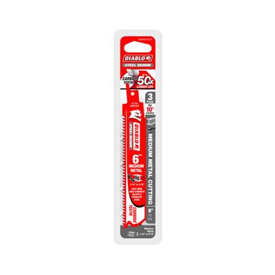 Freud Diablo DS0610CF3 Steel Demon 6 in. 10-TPI Carbide-Tipped Medium Metal Cutting Reciprocating Saw Blade (3-Pack)