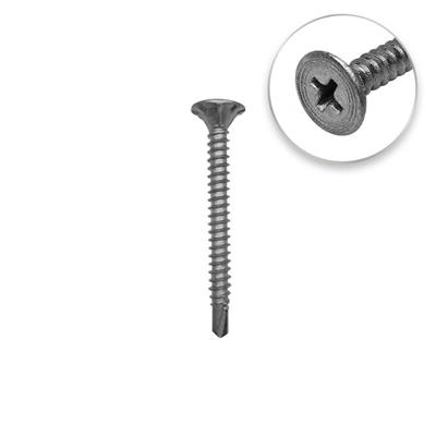 DuraDrive #8 x 1-5/8 in. Grey Coated Flat Head Phillips Drive Type S-12 Tek Point Cement Board Screws (150-Jug)