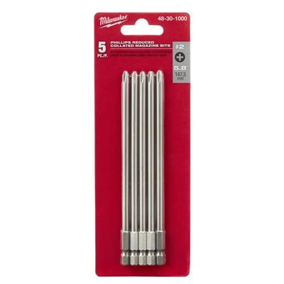 Milwaukee 48-30-1000 5.8 in. #2 Phillips Reduced Collated Magazine Bit (5-Pack)