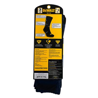 DEWALT DXSC150 Men's Blue Everyday Cotton Blend Size#10-13 Work Crew Socks (3-Pack)