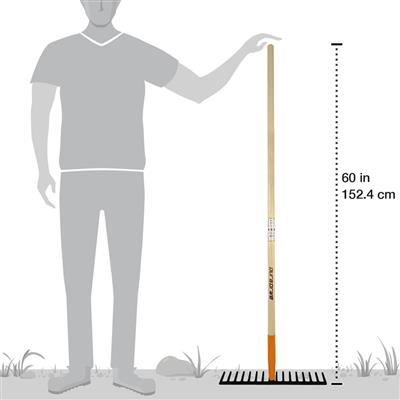 DuraDrive 60 in. 16-Tine Wood Handle Extra Heavy Duty Rake