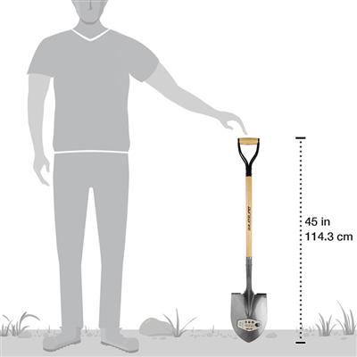 DuraDrive 35 in. Ash Wood D-Handle Round Point Shovel