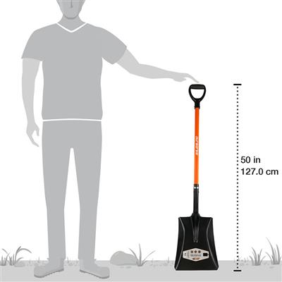 DuraDrive 51 in. Fibreglass D-Handle Square Mouth Shovel