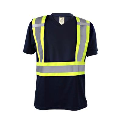 DuraDrive Men's Navy Hi-Vis Cooling Mesh Short Sleeve Safety T-Shirt