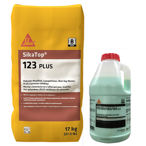 SikaTop-123 20kg Polymer-Modified Non-Sag Mortar with 3.5-Litre FerroGard Corrosion Inhibitor