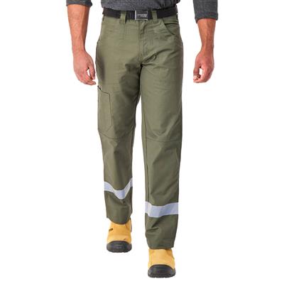 DuraDrive Men's Moss Green Hi-Vis Ripstop Carpenter Work Pants