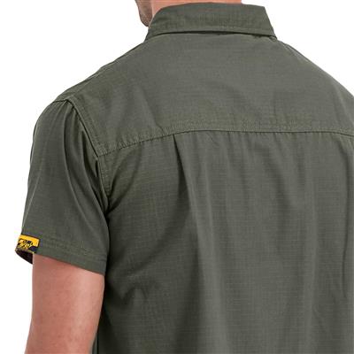 DuraDrive Men's Moss Green Ripstop Short Sleeve Button Work Shirt