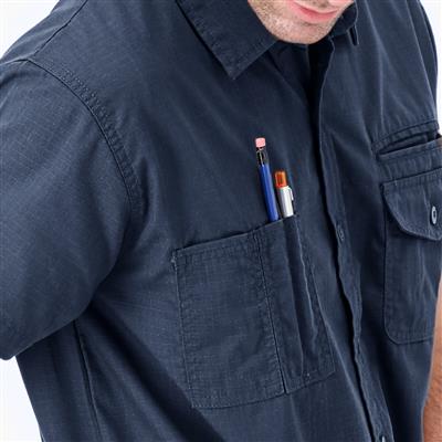DuraDrive Men's Navy Short Sleeve Ripstop Work Shirt