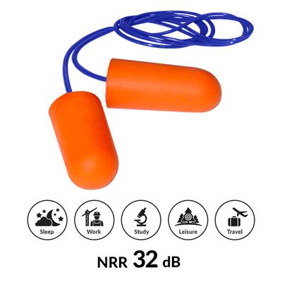 DuraDrive Orange Disposable Corded Foam Earplug with 32 dB NRR (100-Pair)